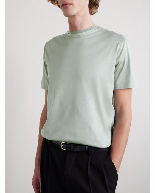 Canali Green Cotton-jersey T-shirt for men