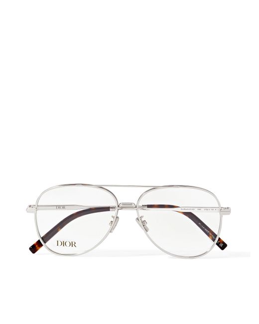 Dior Metallic Diorblacksuit A2U Aviator-Style Tortoiseshell Acetate-Trimmed-Tone Optical Glasses for men