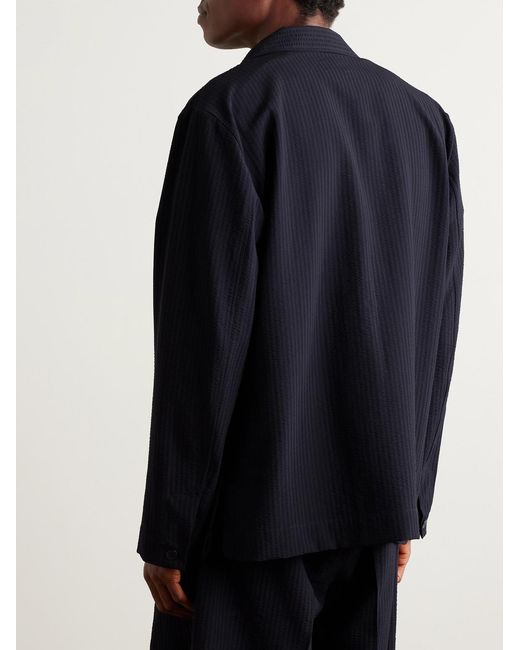 STÒFFA Blue Wool-seersucker Jacket for men