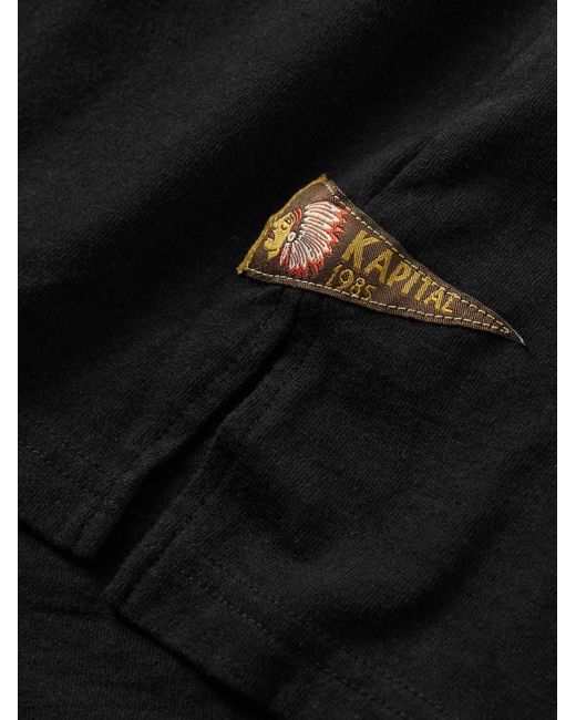 Kapital Black Logo-Appliquéd Cotton-Jersey T-Shirt for men