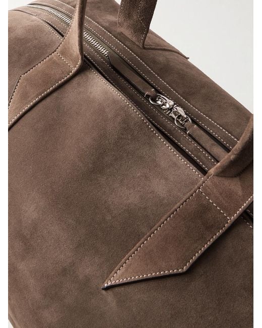 Metier Brown Nomad Suede Weekend Bag for men