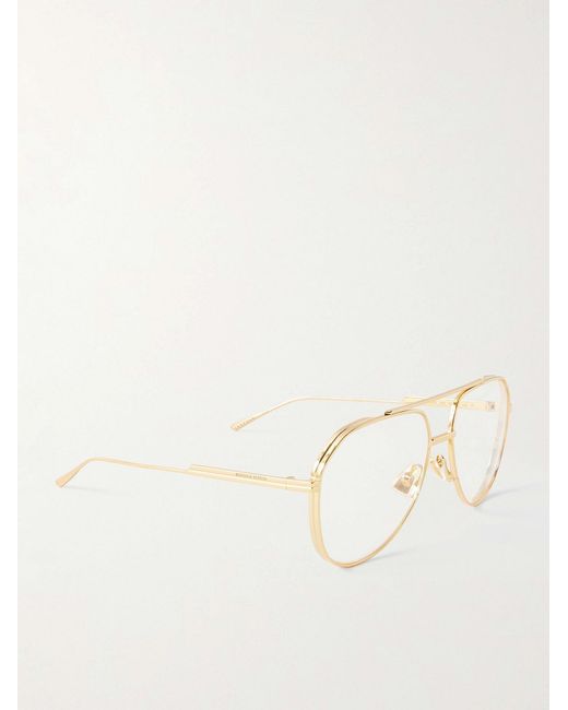 Bottega Veneta Natural Aviator-Style-Tone Glasses for men