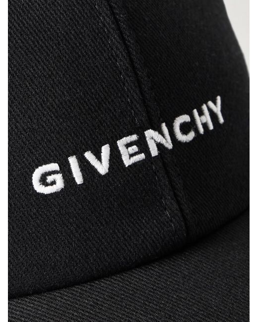 Givenchy Black Baseballkappe aus Twill aus einer Baumwollmischung mit Logostickerei