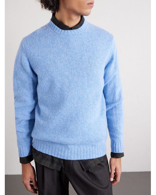 Virgin Wool Sweater di William Lockie in Blue da Uomo