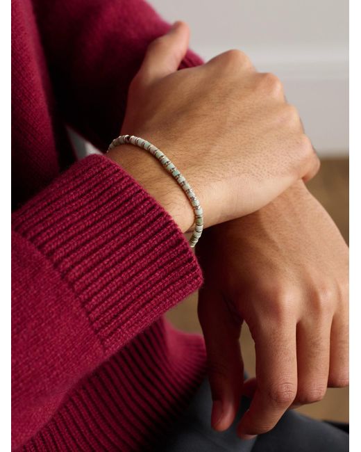 M. Cohen Sapet Armband mit Zierperlen aus Chrysopras und Sterlingsilber in Black für Herren