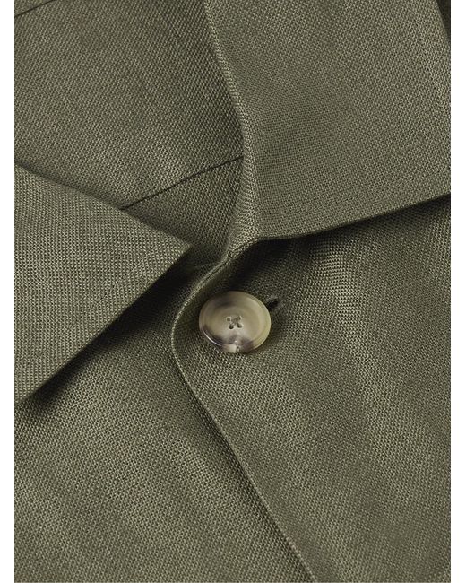 De Petrillo Green Linen Jacket for men