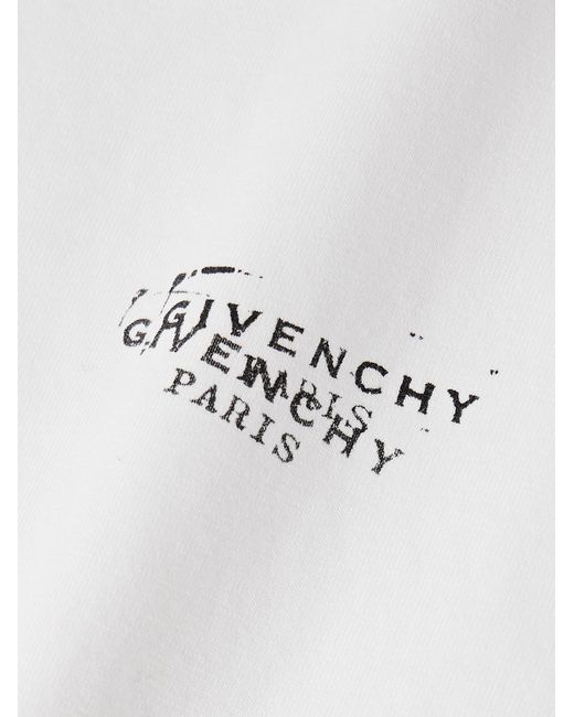 Givenchy White Logo-Print Cotton-Jersey T-Shirt for men