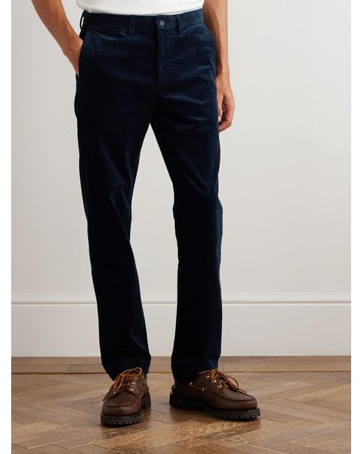 Polo Ralph Lauren Blue Bedford Slim-Fit Straight-Leg Cotton-Blend Corduroy Trousers for men