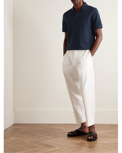 Theory Blue Jocelin Cotton-blend Piqué Polo Shirt for men