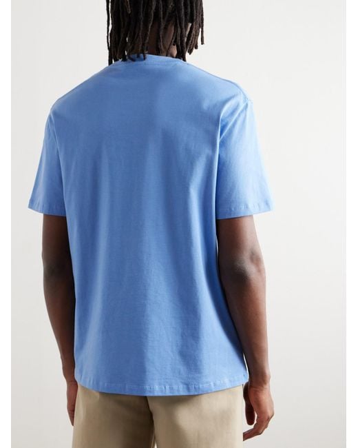 Loewe Anagram T-Shirt aus Baumwoll-Jersey mit Logostickerei in Blue für Herren