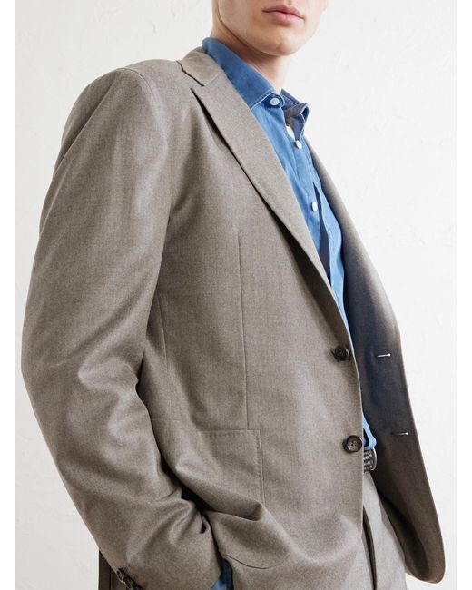 Canali Gray Kei Wool Suit Jacket for men