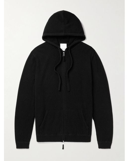 Allude Wool And Cashmere-blend Zip-up Hoodie in Black for Men | Lyst ...