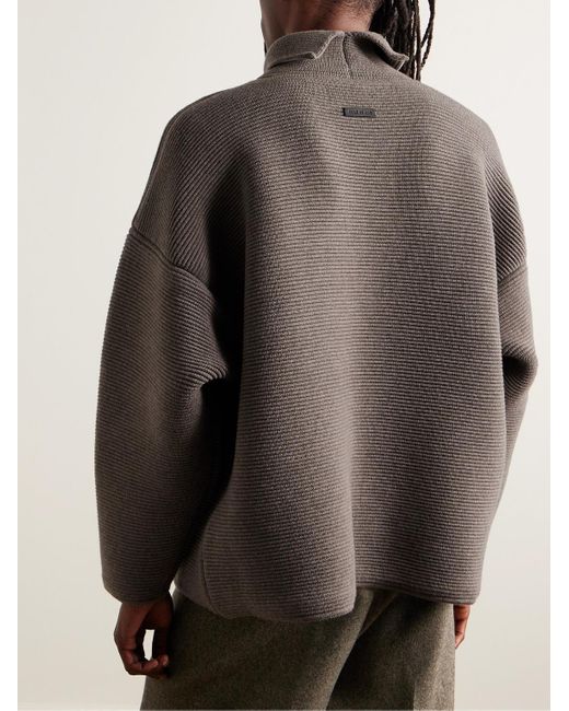 Fear Of God Gray Oversized Virgin Wool Ottoman Rollneck Sweater for men