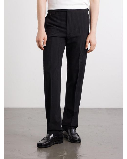 J. Mueser Blue Waverly Straight-Leg Wool Seersucker Suit Trousers for men
