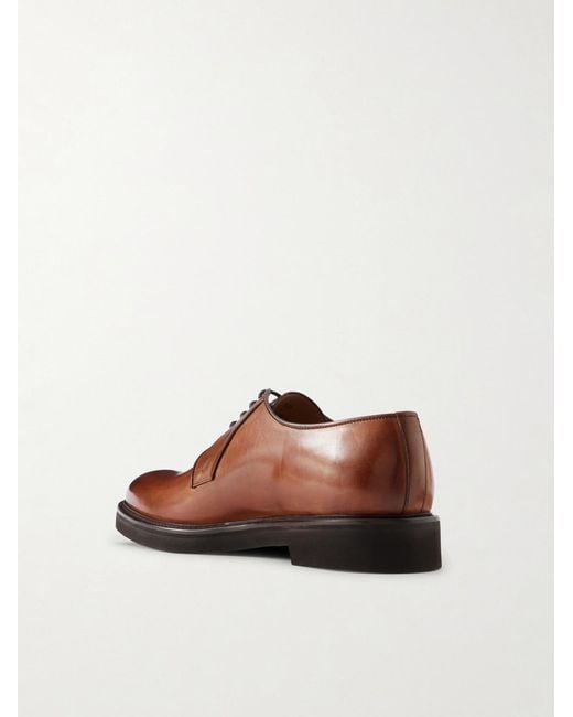 Mr P. Brown Leather Derby Shoes for men