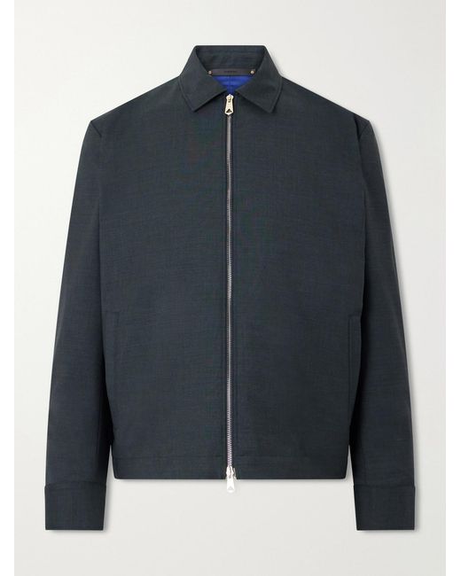 Paul Smith Blue Wool Bomber Jacket for men