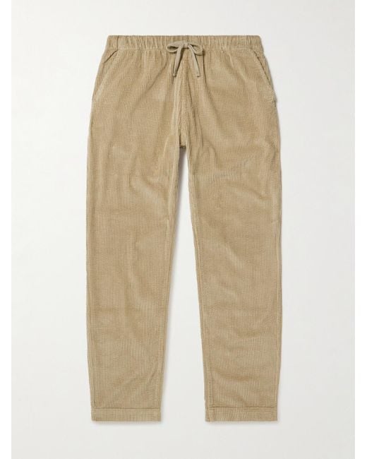 Hartford Natural Joggy Straight-Leg Cotton-Corduroy Drawstring Trousers for men