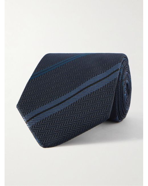 Cravatta in seta a righe di Tom Ford in Blue da Uomo