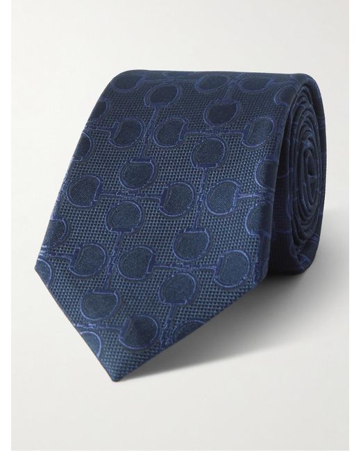 Gucci Blue 7.5Cm Horsebit Silk-Jacquard Tie for men