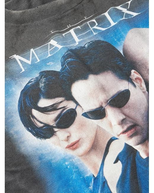 SAINT Mxxxxxx Blue The Matrix Printed Cotton-Jersey T-Shirt for men