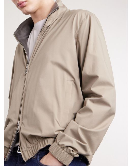 Loro Piana Brown Reversible Windmate Storm System Nylon And Cashmere Blouson Jacket for men
