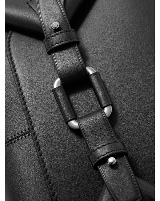 Bonastre Black Airbag Medium Leather Messenger Bag for men
