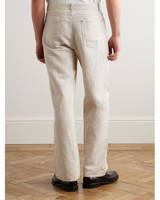 Mr P. Natural Edward Straight-Leg Linen And Cotton-Blend Trousers for men