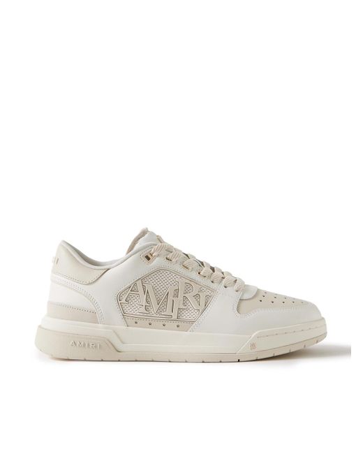 Amiri White Classic Low Logo-appliquéd Suede And Rubber-trimmed Leather Sneakers for men