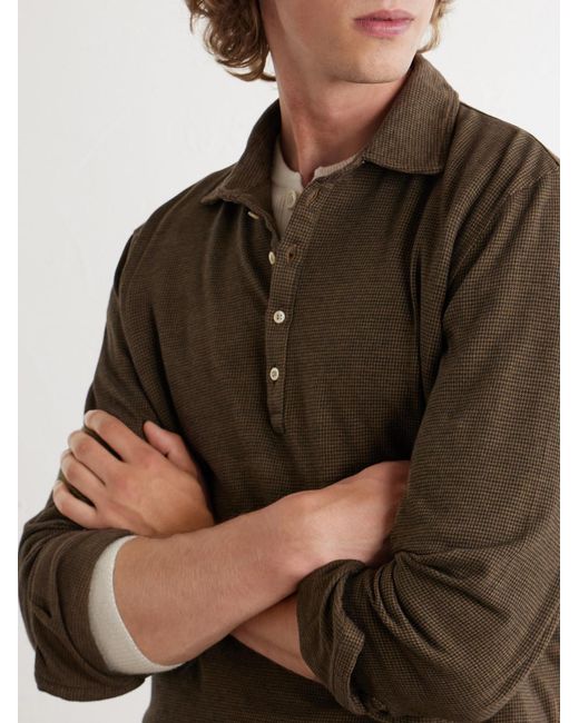Massimo Alba Brown Raya Cotton And Cashmere-Blend Polo Shirt for men