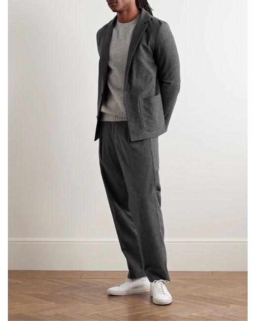 A.P.C. Black Luc Unstructured Brushed Wool-Blend Suit Jacket for men