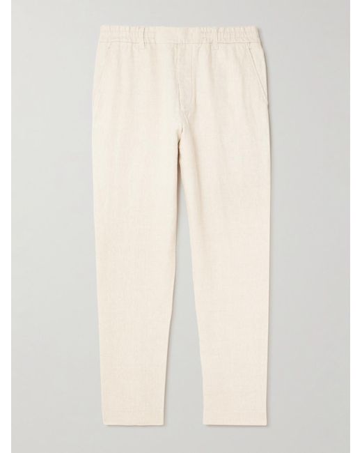 NN07 Natural Billie 1454 Tapered Linen Trousers for men
