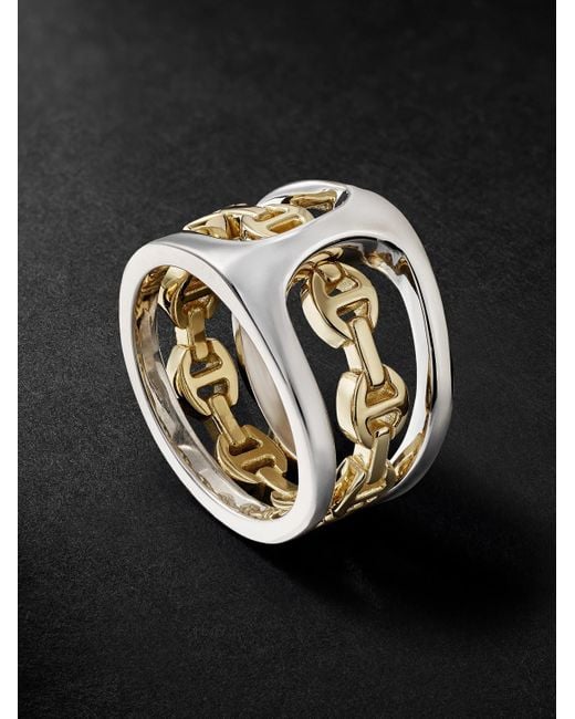 Hoorsenbuhs Black Phantom Clique Sterling Silver And 18-karat Gold Ring for men