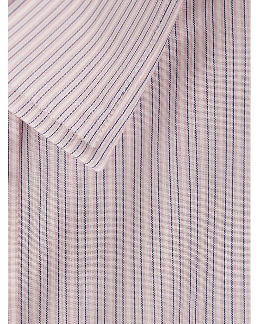Charvet Pink Striped Cotton-Poplin Shirt for men