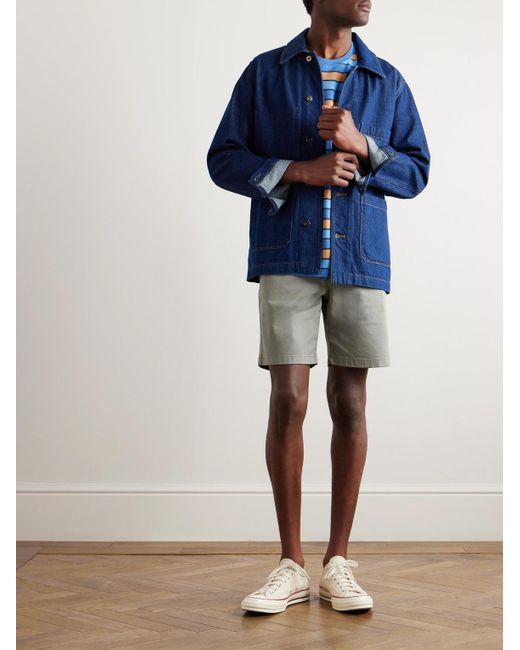Mr P. Gray Straight-leg Organic Cotton-blend Twill Bermuda Shorts for men