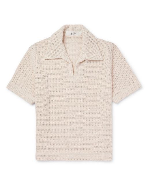 Séfr Natural Mate Open-knit Cotton Polo Shirt for men