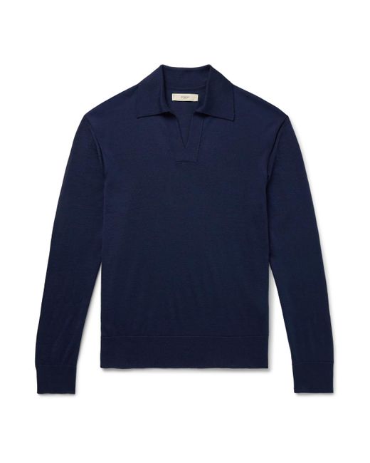 James Purdey & Sons Blue Duke Slim-fit Worsted Cashmere Polo Sweater for men