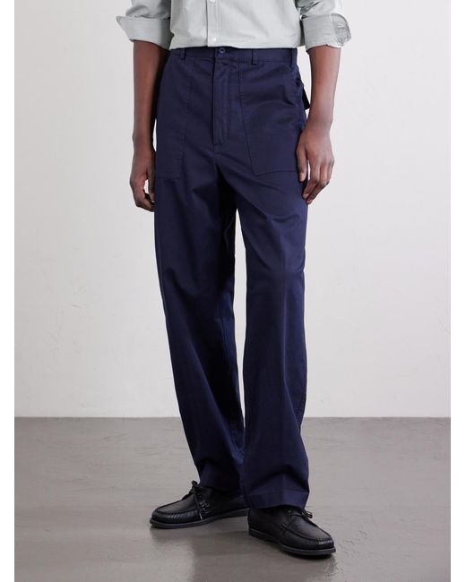 Ralph Lauren Blue Straight-leg Cotton-blend Twill Trousers for men