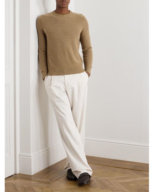 Loro Piana Natural City Birdseye Baby Cashmere Sweater for men