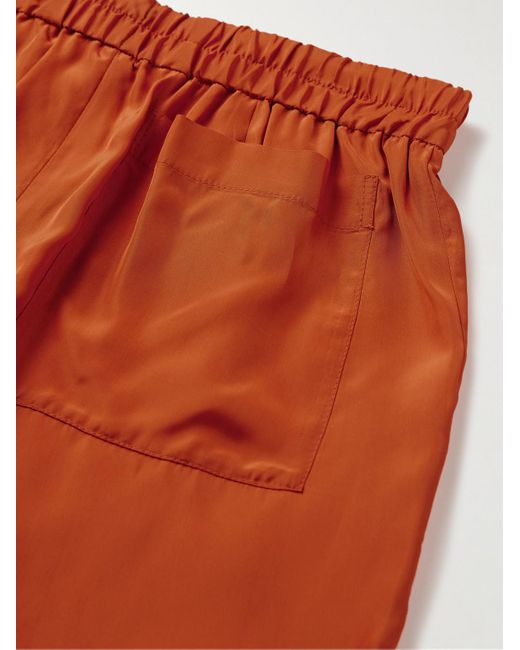 Shorts a gamba dritta in raso di Dries Van Noten in Orange da Uomo