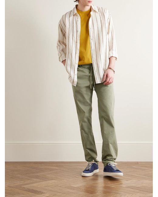 Hartford Green Tanker Slim-Fit Straight-Leg Cotton Drawstring Trousers for men