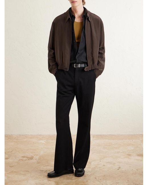 Saint Laurent Brown Satin Blouson Jacket for men