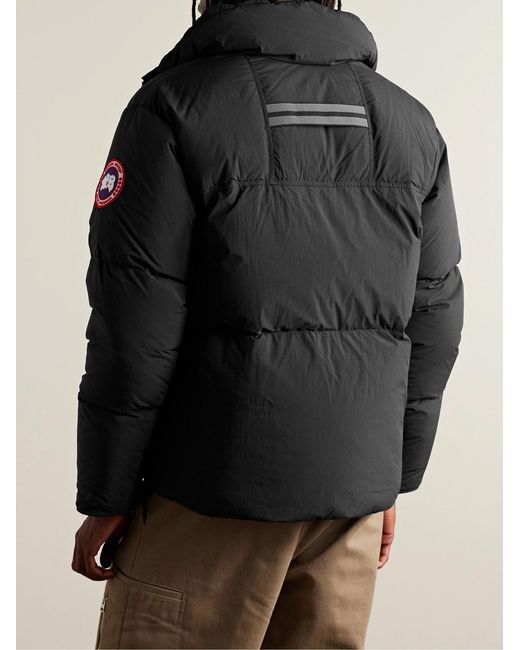 Canada Goose Black Lawrence Logo-appliquéd Quilted Enduraluxe® Hooded Down Jacket for men
