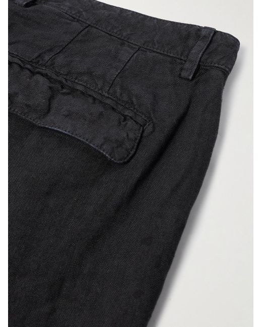 Massimo Alba Blue Ionio2 Straight-Leg Pleated Linen Trousers for men