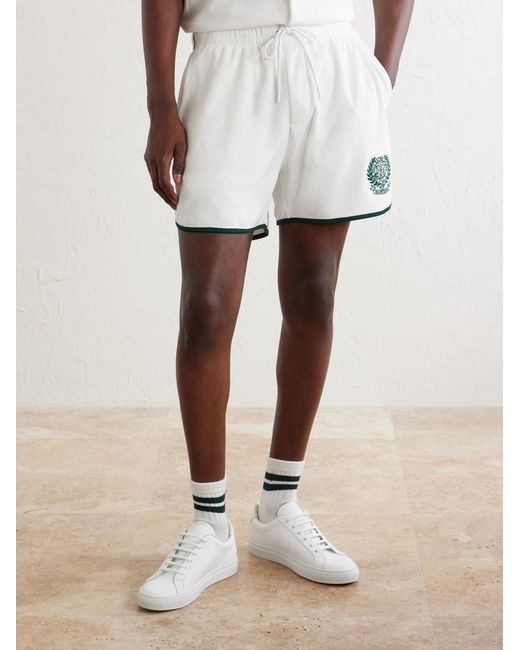 Polo Ralph Lauren White Wimbledon Embroidered Straight-Leg Cotton-Blend Shorts for men