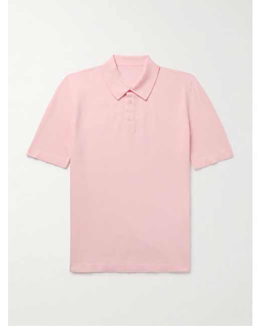 Polo in cotone di Anderson & Sheppard in Pink da Uomo