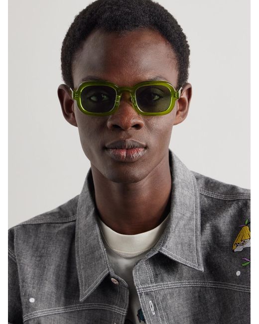 Brain Dead Green Newman Round-frame Acetate Sunglasses for men