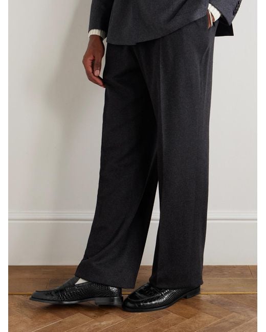 Manolo Blahnik Black Perry Croc-Effect Leather Loafers for men