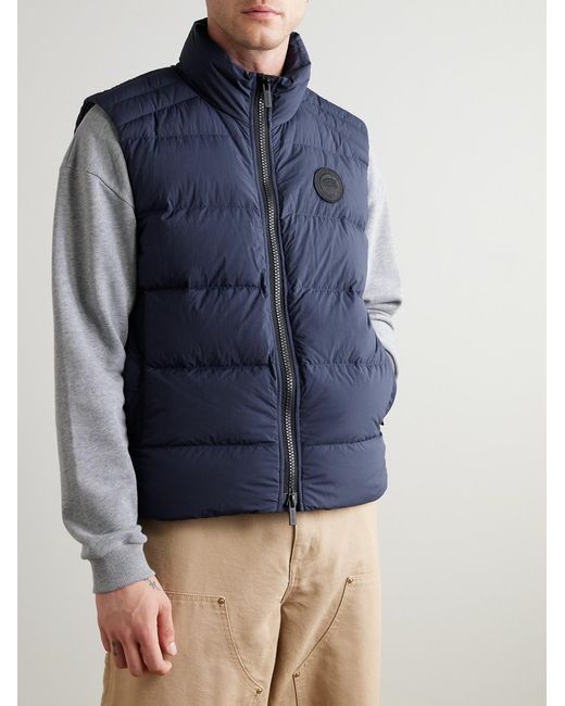 Canada Goose Blue Crofton Slim-fit Logo-appliquéd Quilted Enduraluxe® Down Gilet for men