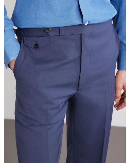 J. Mueser Blue Waverly Straight-Leg Wool Twill Suit Trousers for men