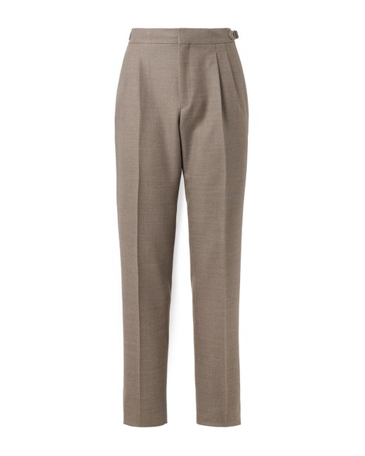 Loro Piana Gray Straight-leg Pleated Wool-twill Suit Trousers for men
